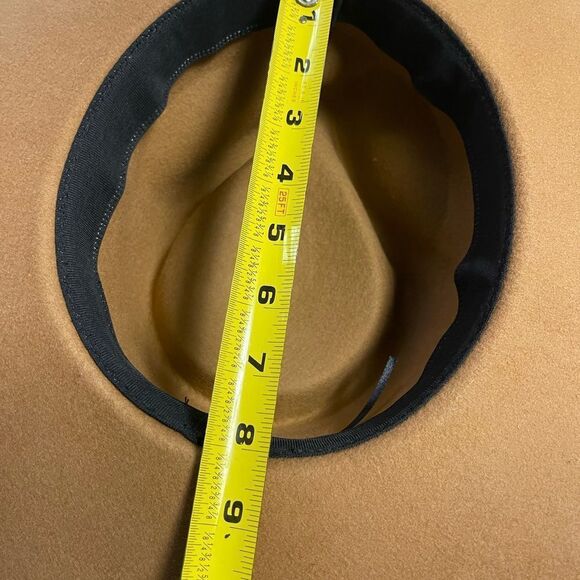 Ranchers 100% Wool Tan Felt Fedora Hat - Picture 9 of 10